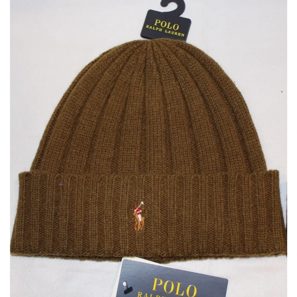 Polo Ralph Lauren Men's Skull Cap Beanie Winter Hat Olive Green O/S‎ NWT $59